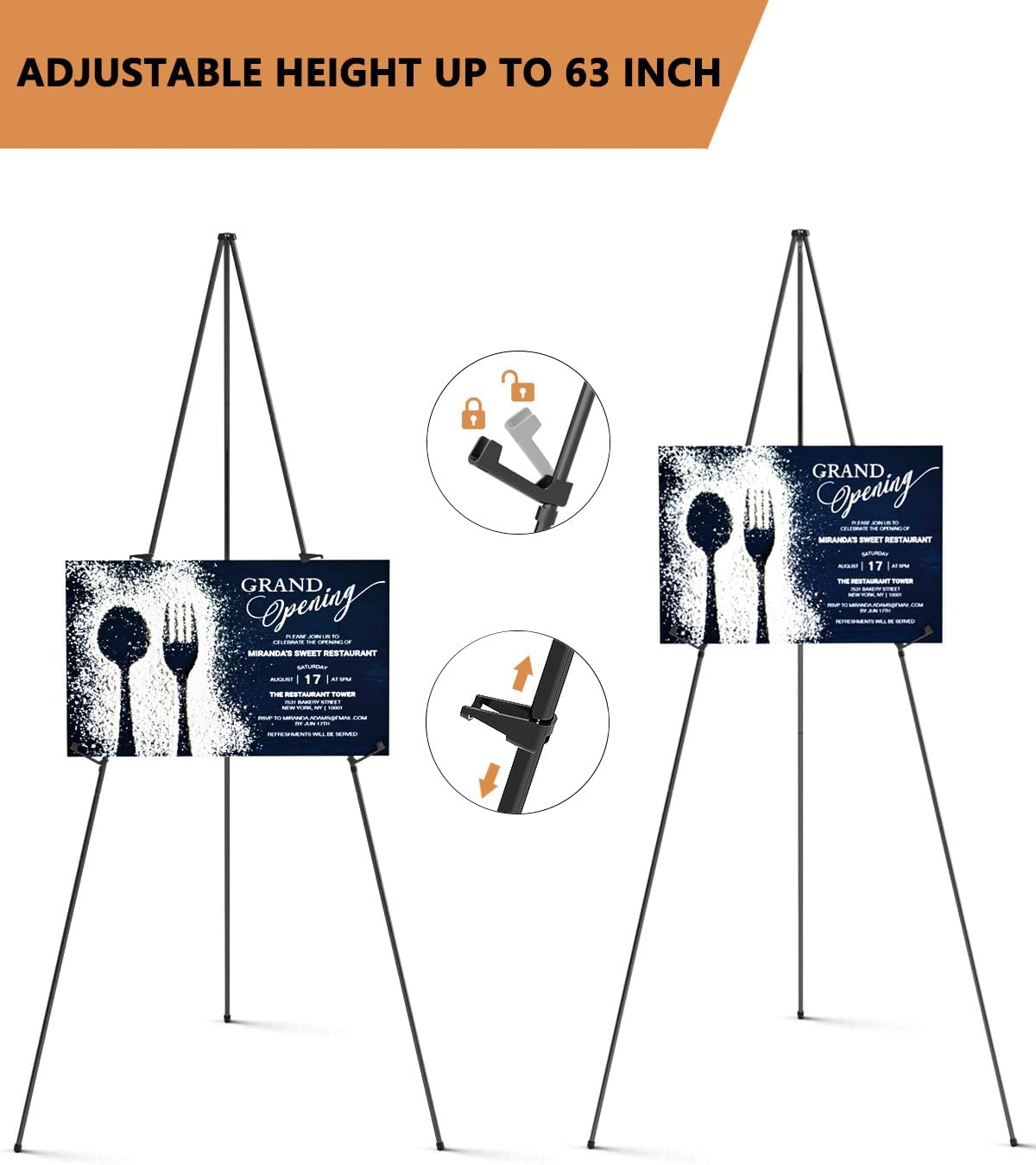 INCLY Black 6 Pack Folding Easels with Carry Bag