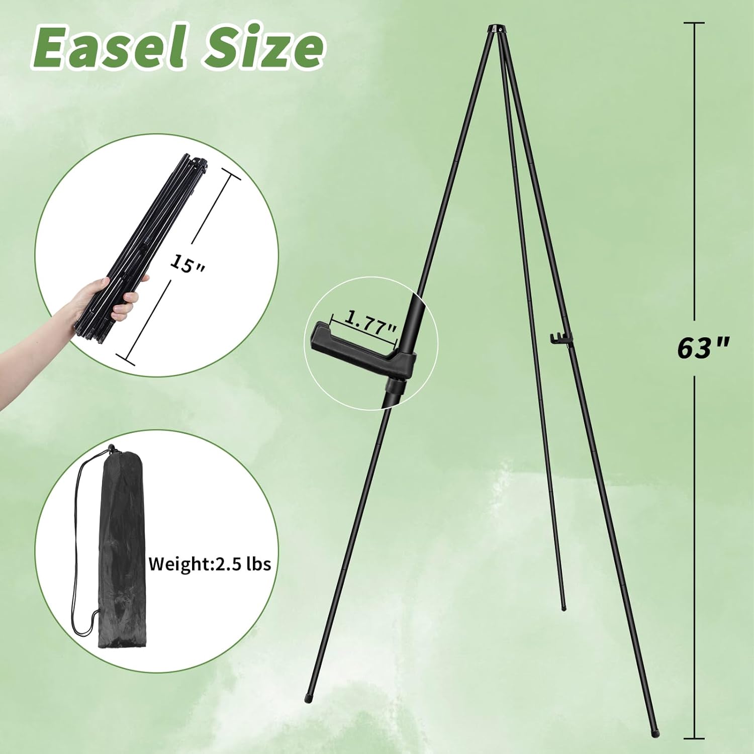 PUJIANG 6 Pack Foldable Art Easels with Case
