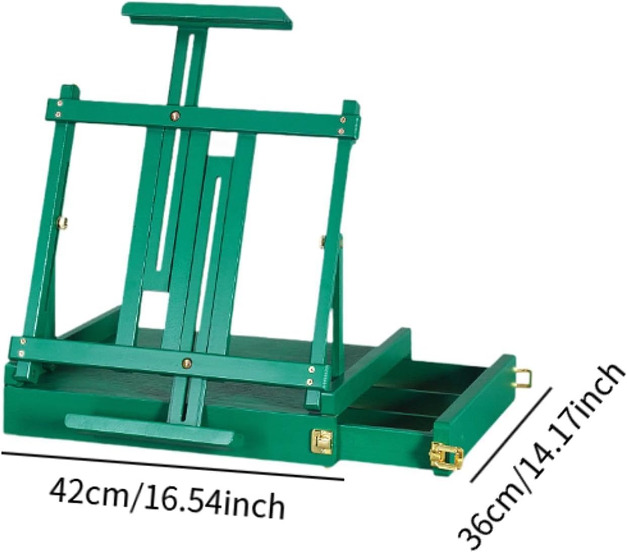 Folding Wooden Stand for Painting and Sketching with Storage Green