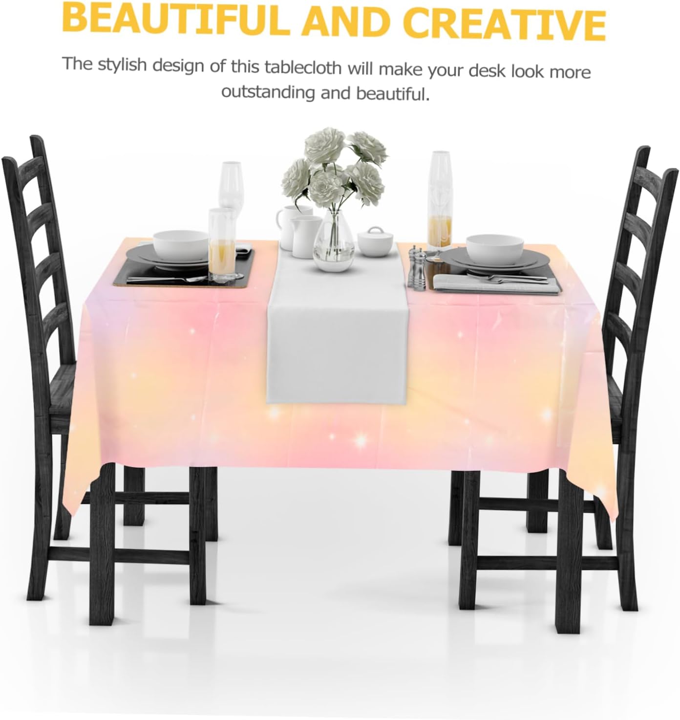 Gradient Rainbow Tablecloth for Birthday Parties and Events
