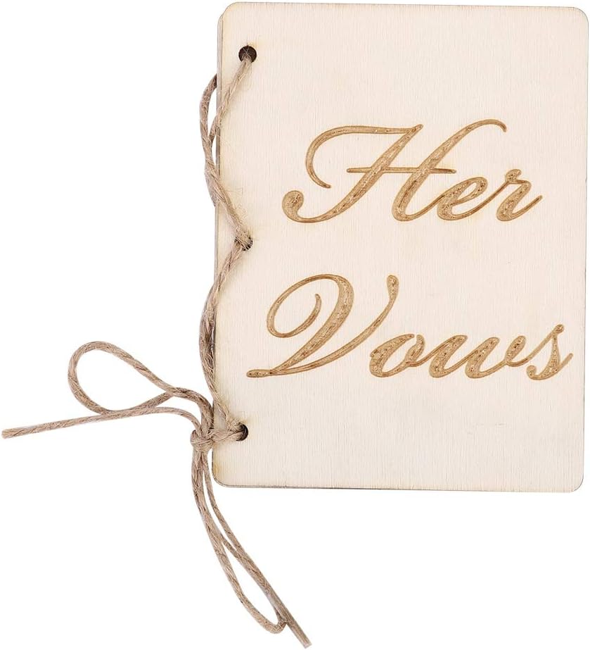 2pcs Wedding Vow Booklets with Hem Rope Decor