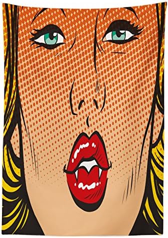 Lunarable Vampire Tablecloth 58x84 Pop Art Style