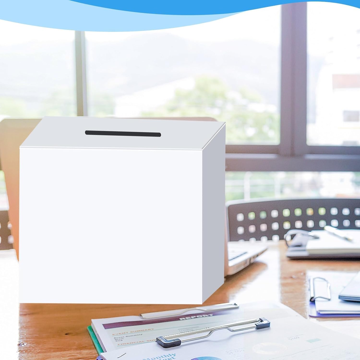 6 Pack 10 Inch White Cardboard Raffle Boxes