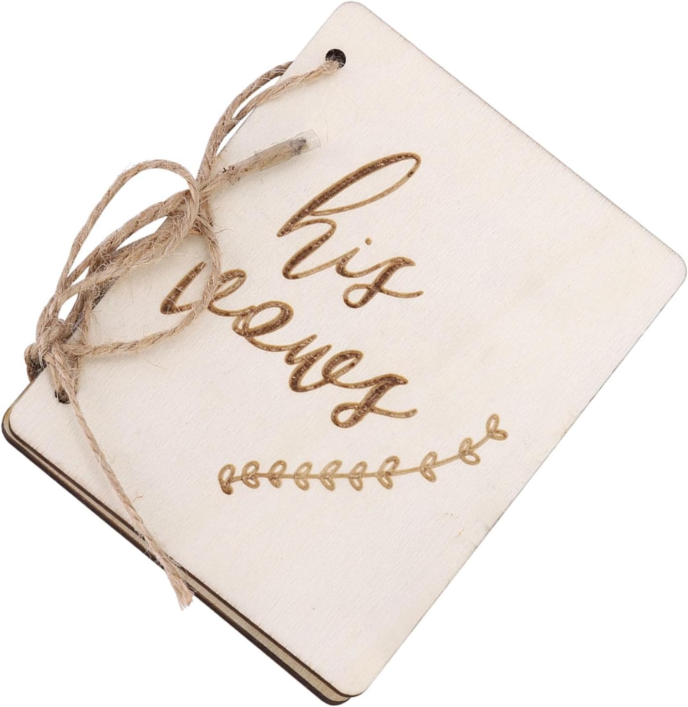 Haofy Wedding Vow Booklets 2pcs Wooden Decorative Guestbook Props