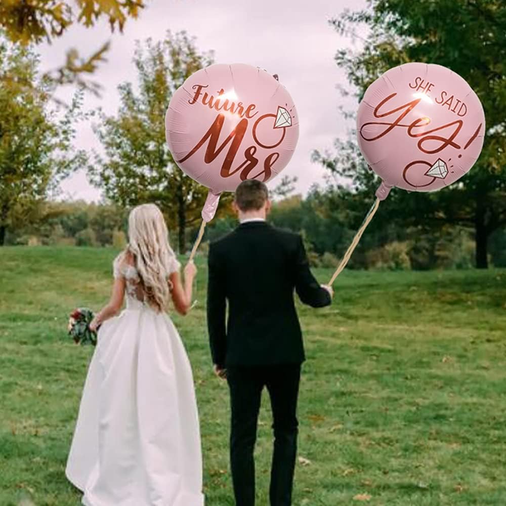 Diamond Ring Foil Balloon Set 5pcs Bridal Shower Decor