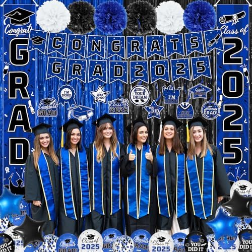 2025 Graduation Party Decorations Blue Set