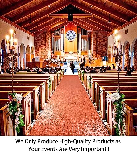 ShiDianYi Orange Sequin Aisle Runner 2FTx15FT Wedding Decor