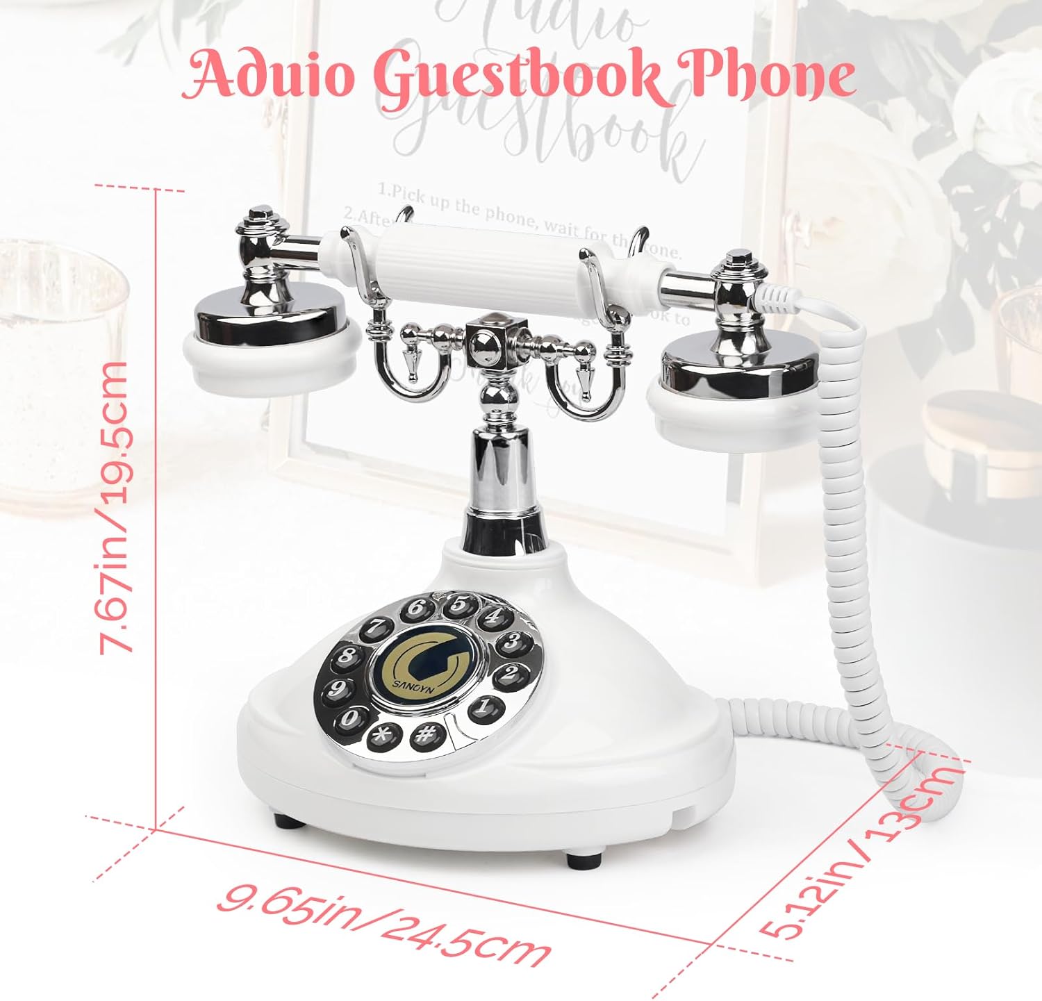 Sangyn Audio Guest Book Wedding Phone for Personalized Messages