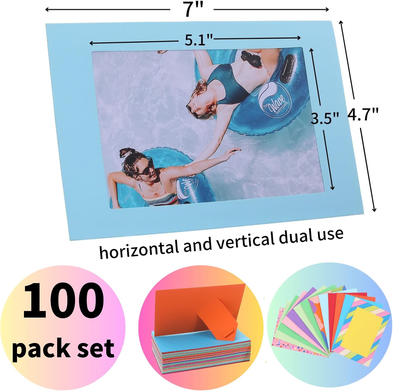 Meonua Rainbow Paper Frames 4x6 Inch 100 Count