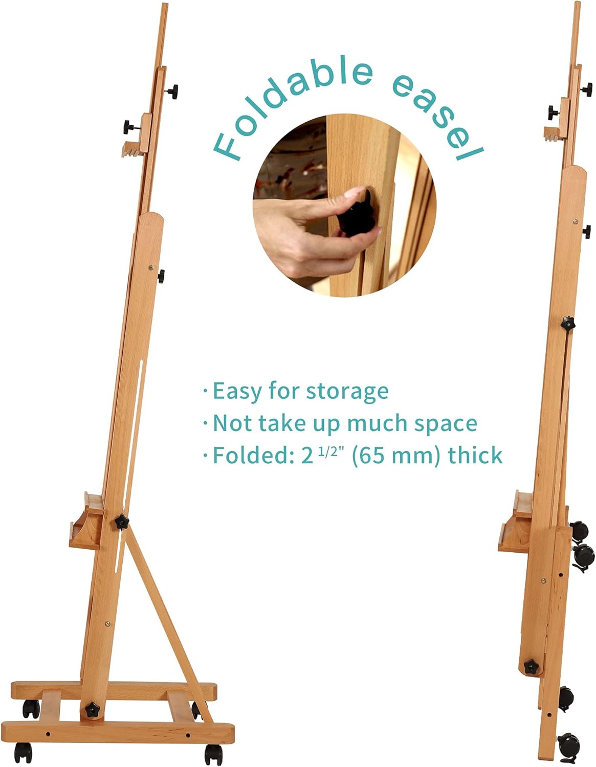 VISWIN Adjustable H-Frame Easel with 4 Wheels