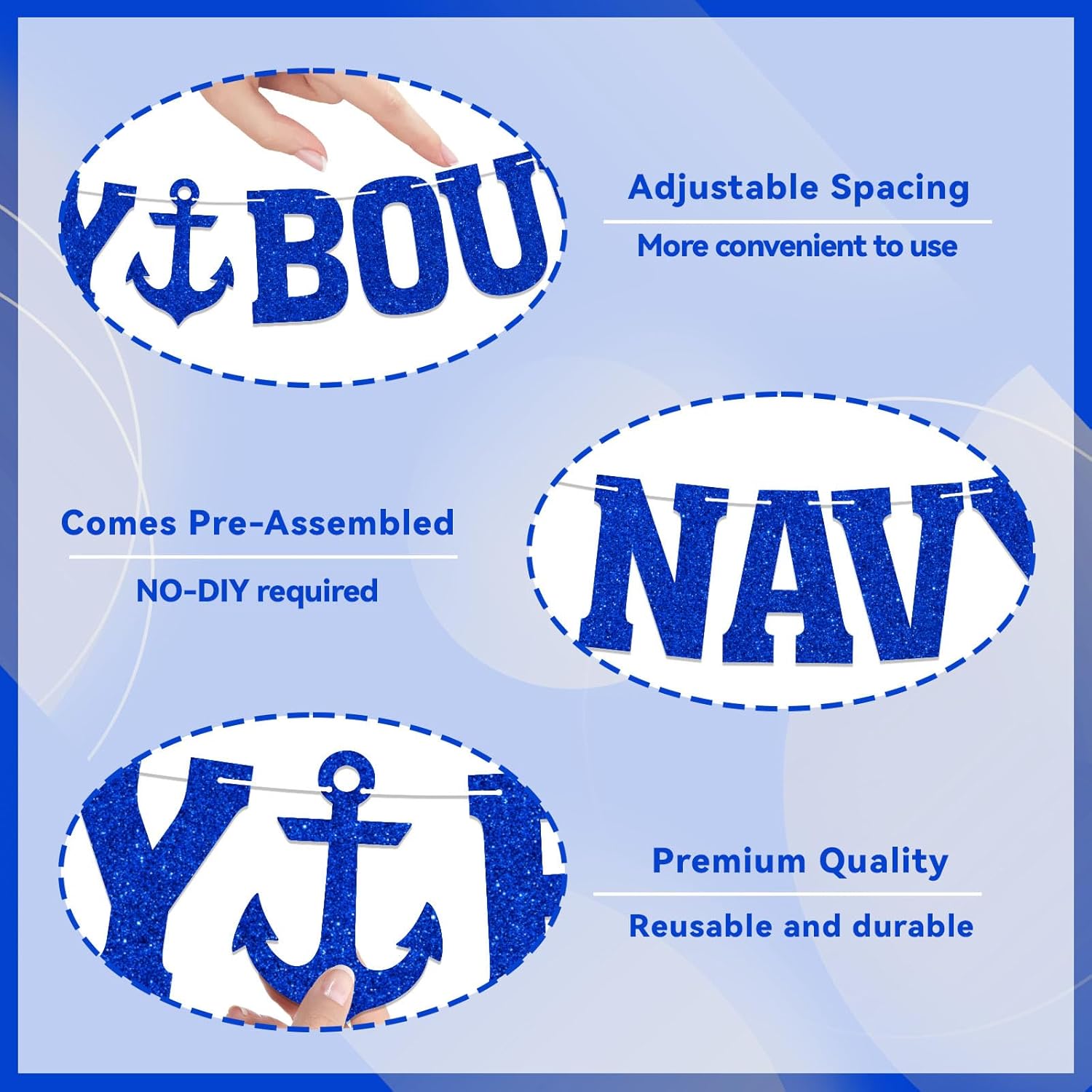 Navy Bound Banner - Army Party Decorations