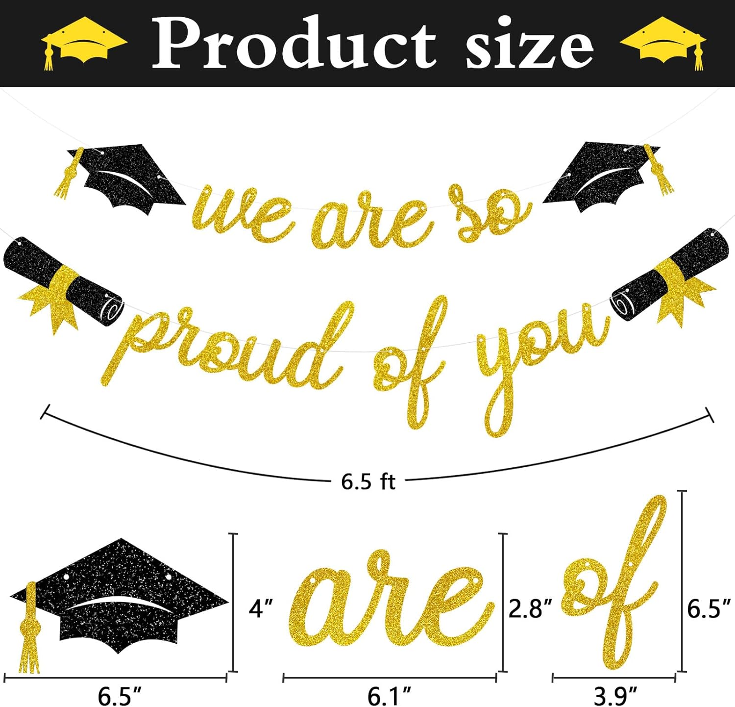 Graduation We Are So Proud Of You Banner Party Decorations
