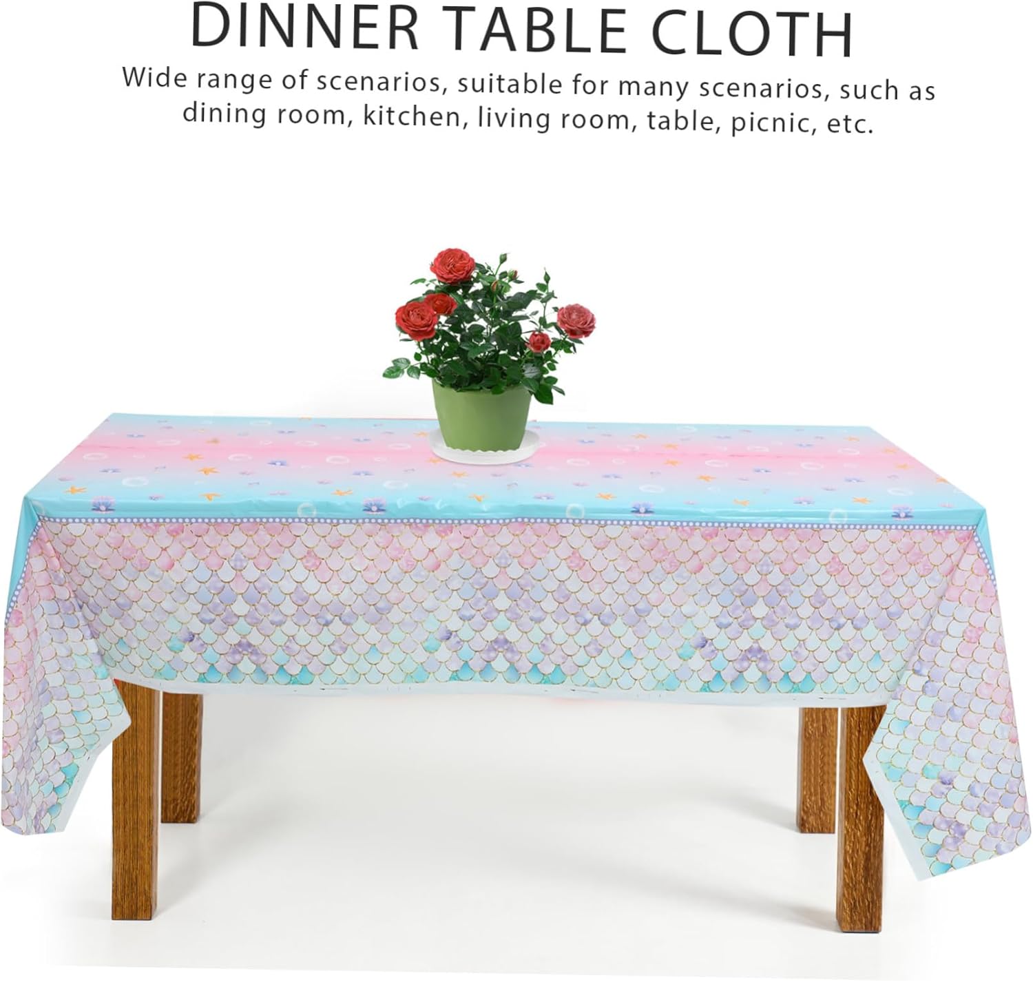 STOBAZA Mermaid Tablecloth for Birthday Parties