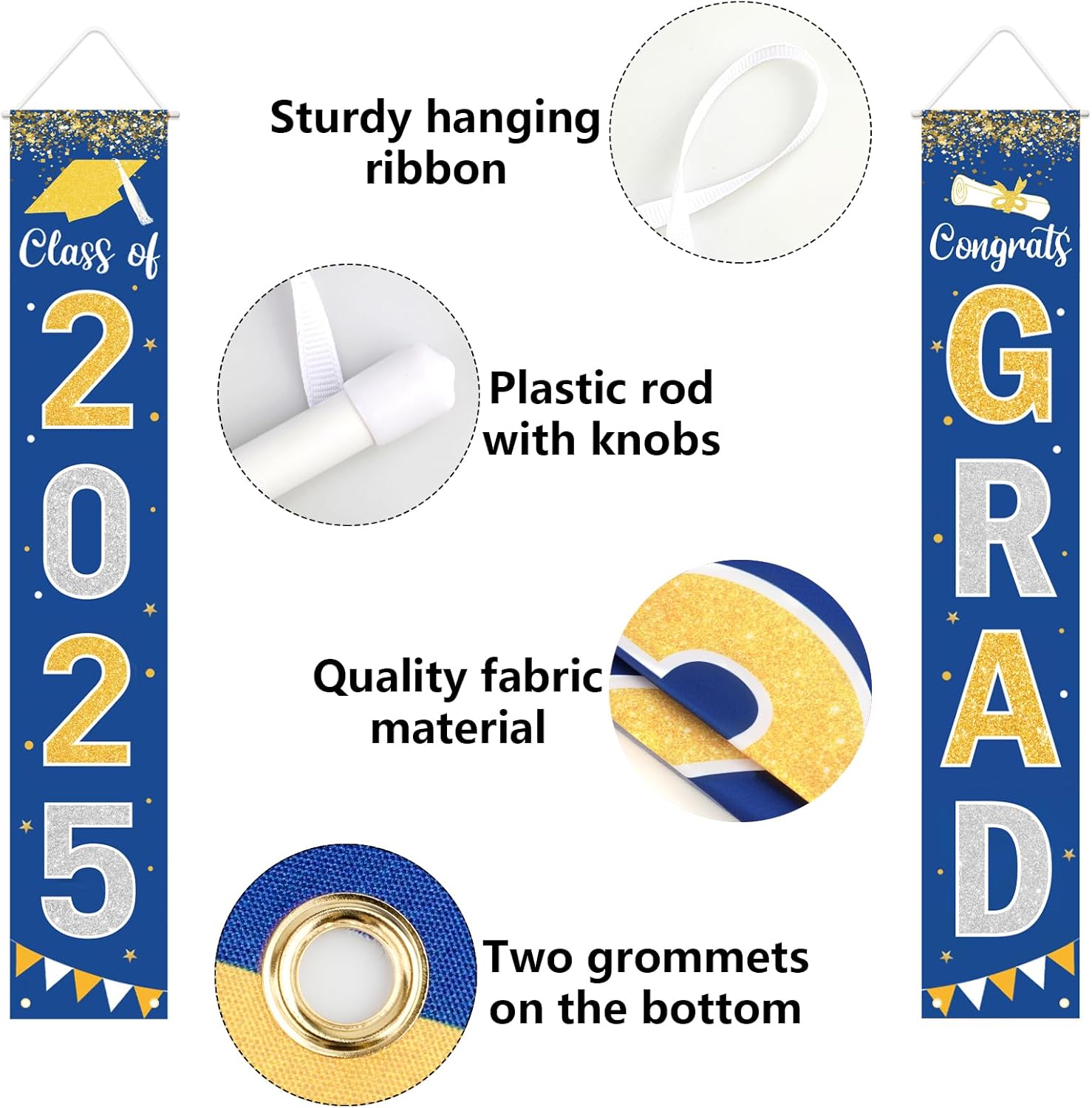 Class of 2025 Graduation Banner Blue Welcome Sign