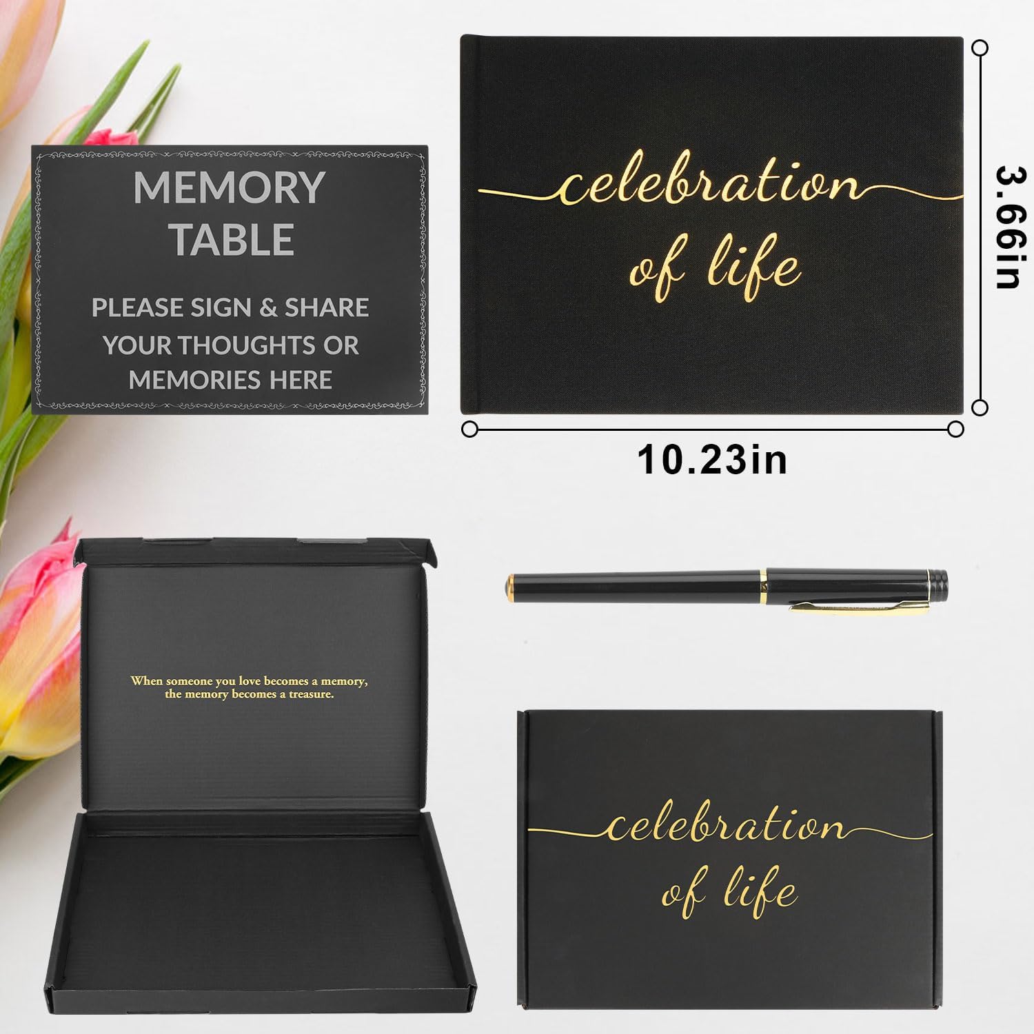 Celebration of Life Guest Book with Pen and Box