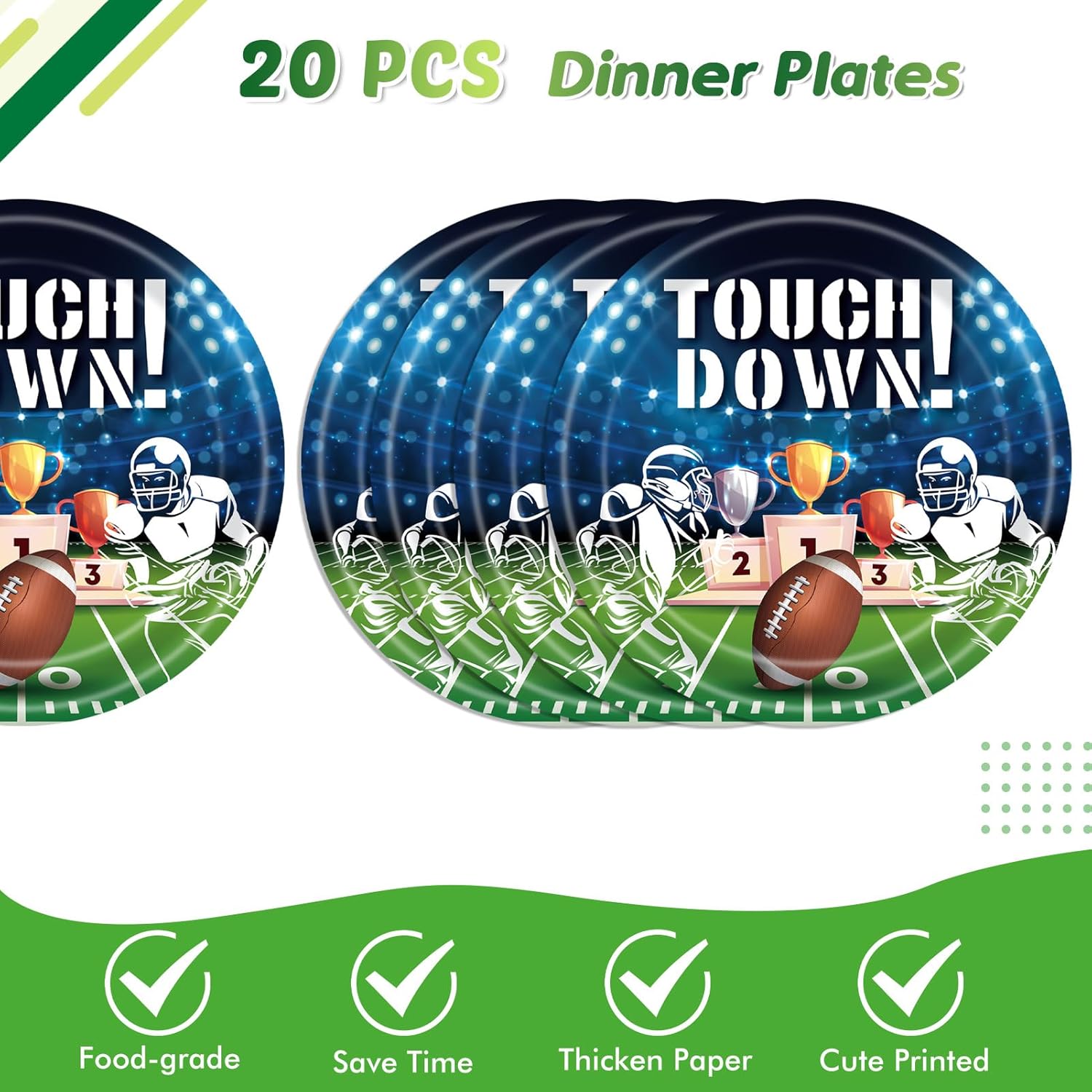 62Pcs Football Party Decorations Set for 20 Guests