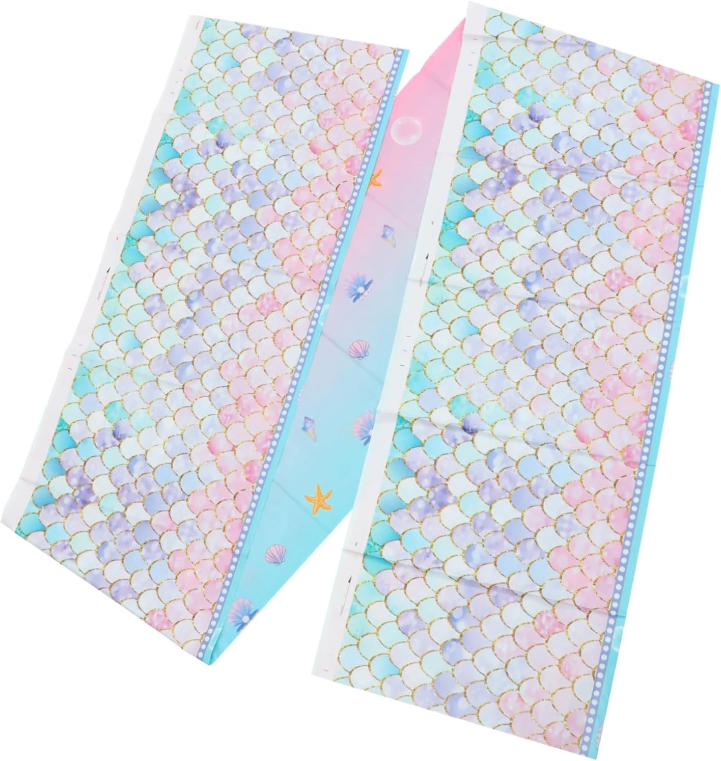 LIFKOME Mermaid Themed Disposable Tablecloth for Birthday Parties