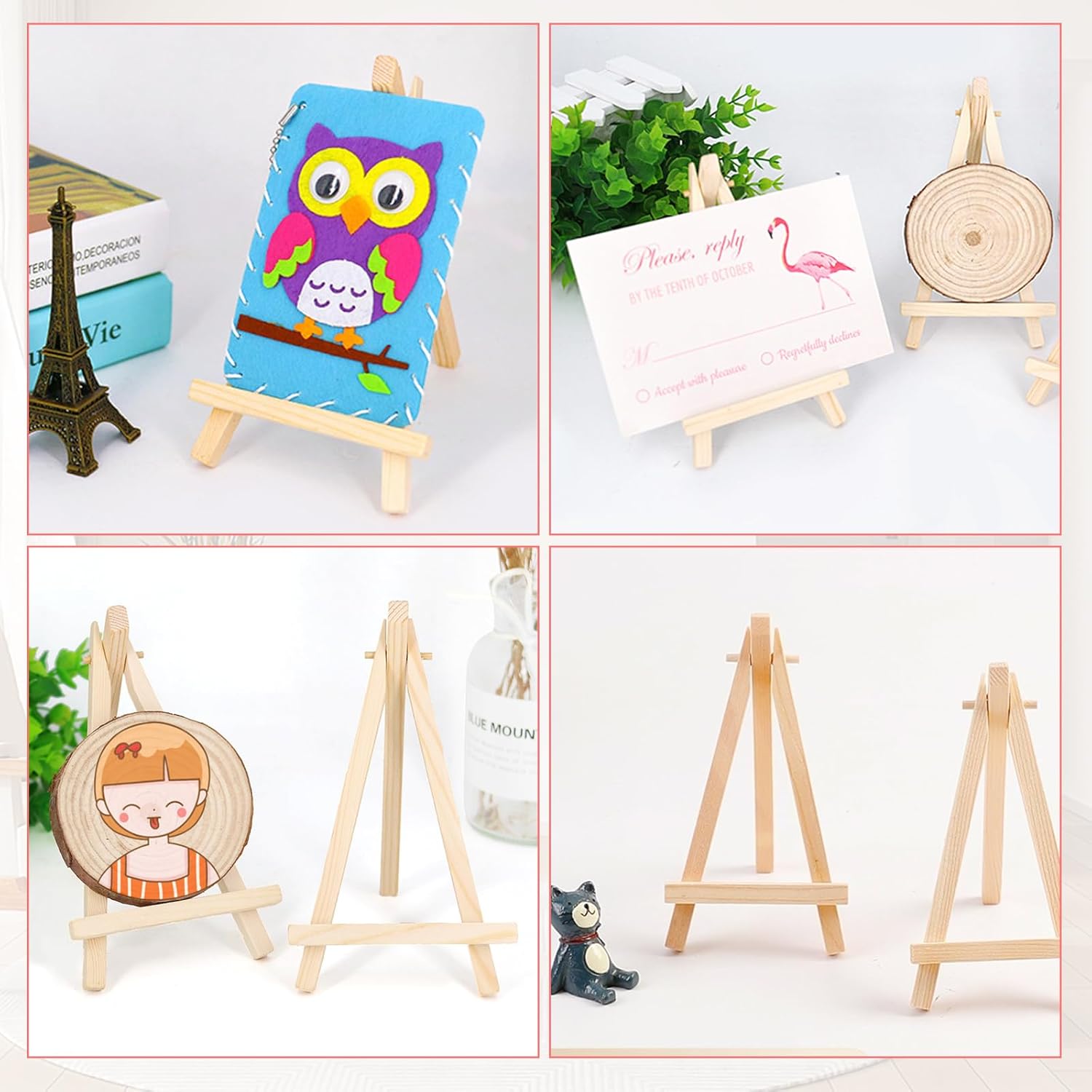 40 Pcs 6 Inches Mini Wood Easel for Art Crafts