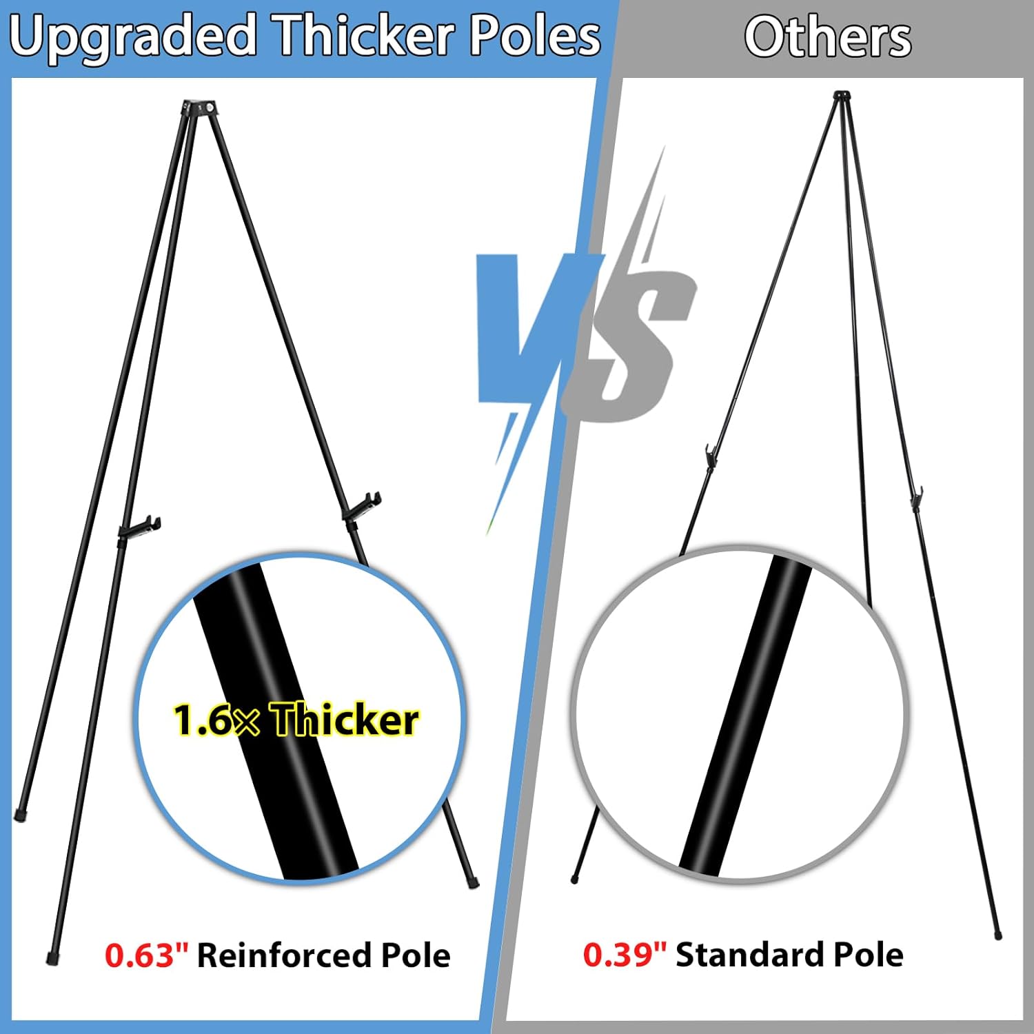 Thickened Metal Easel Stand for Sign 65 Inch Black 1 Pack