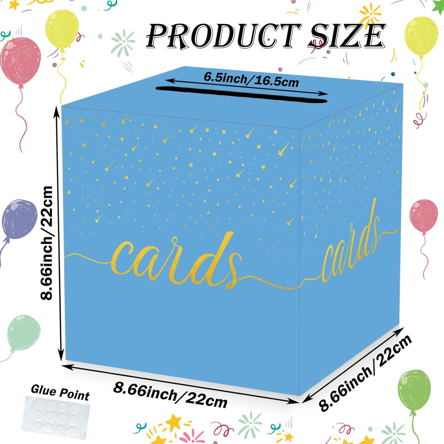 Light Blue Card Box for Wedding and Party Use