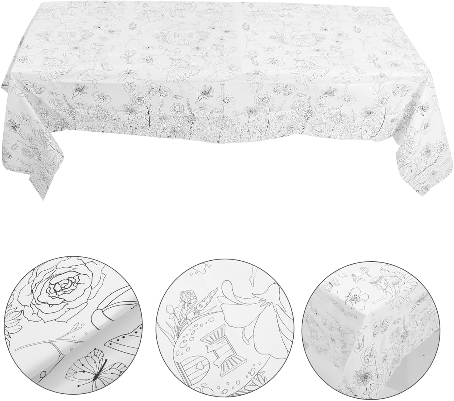 Uonlytech Flower Fairy Birthday Table Cover for Kids Parties