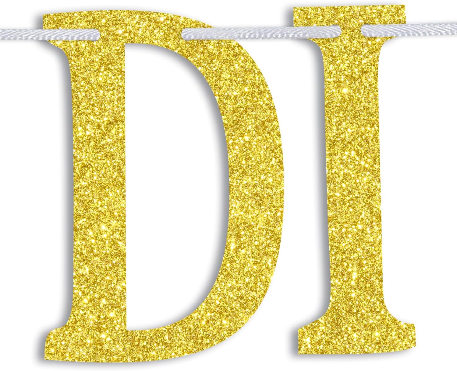 Congrats You Did It Banner Gold Blue Glitter