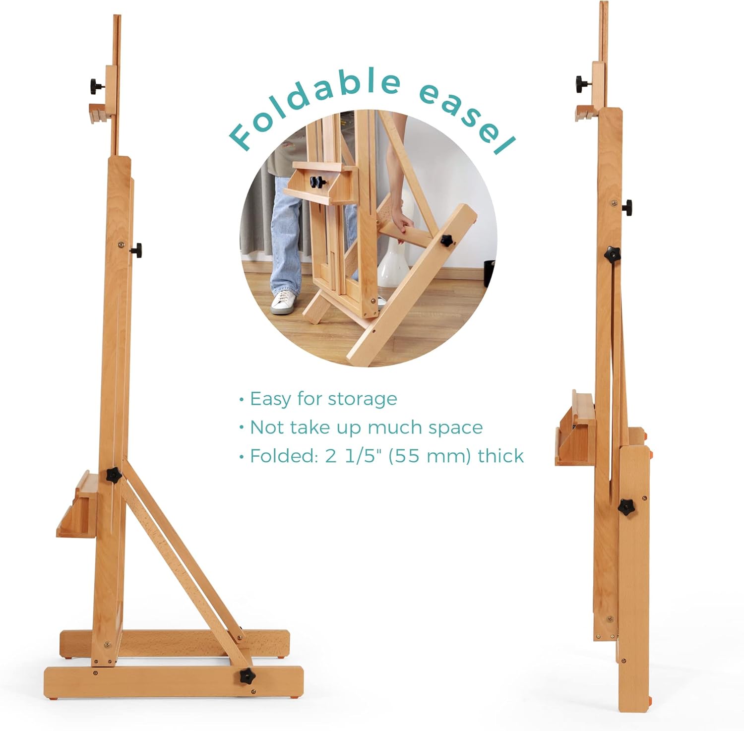 VISWIN Large Adjustable H-Frame Easel with Storage Tray