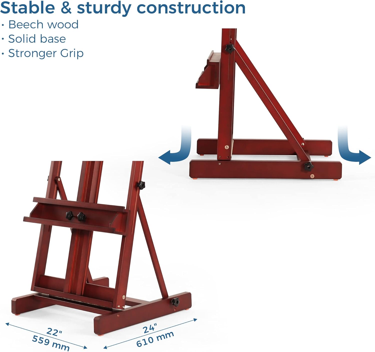 VISWIN Large Adjustable H-Frame Easel with Storage Tray 1