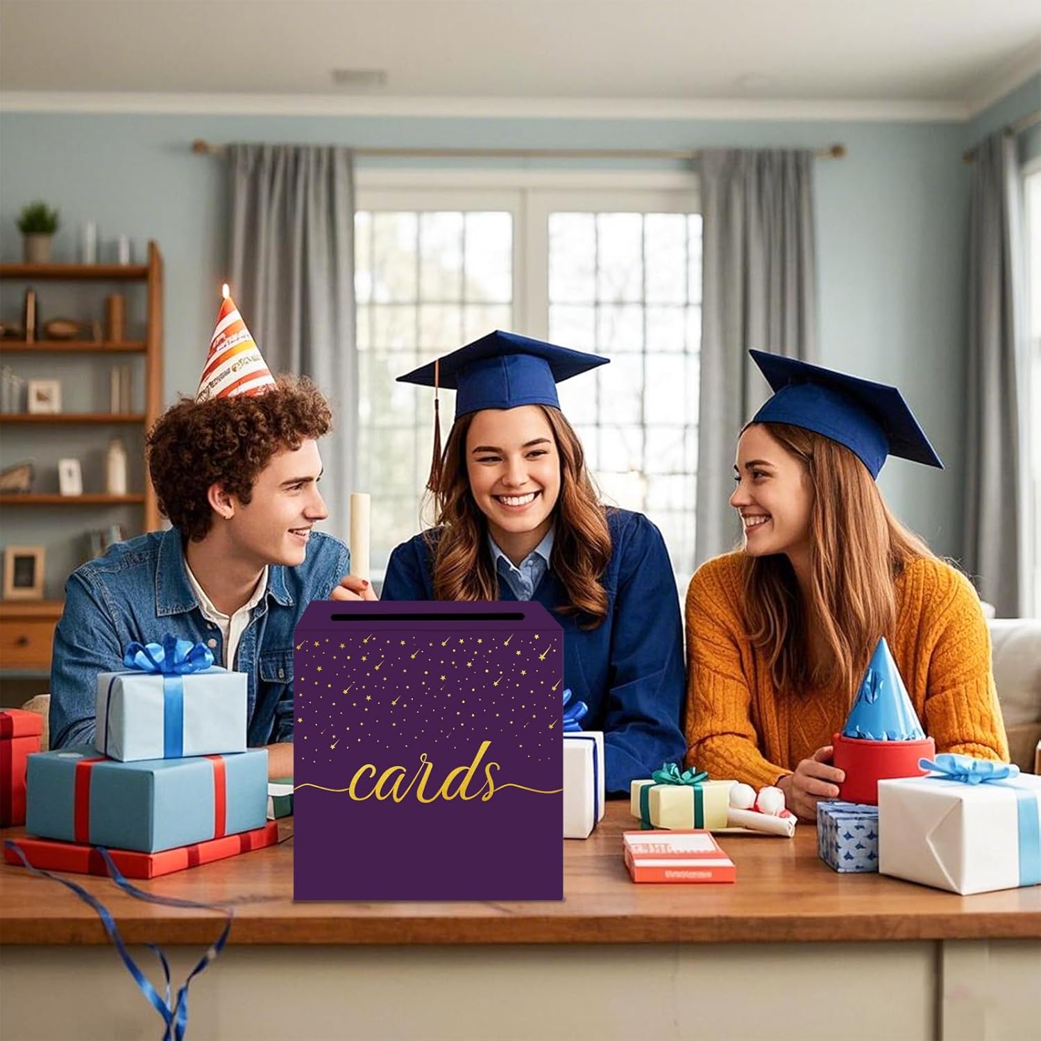 Purple Card Box Wedding Party Storage Box