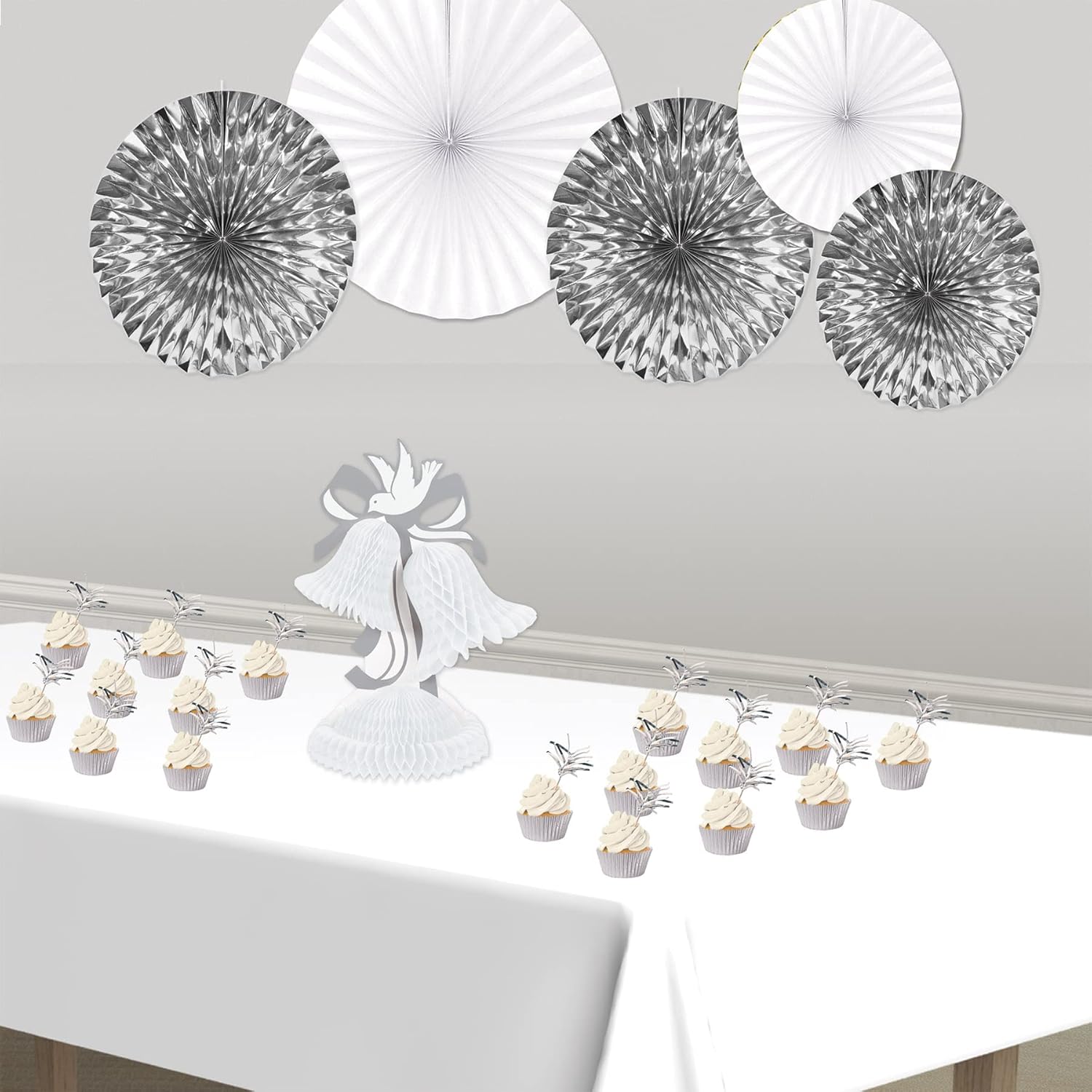 Beistle 12-Inch Tissue Bell Wedding Centerpiece