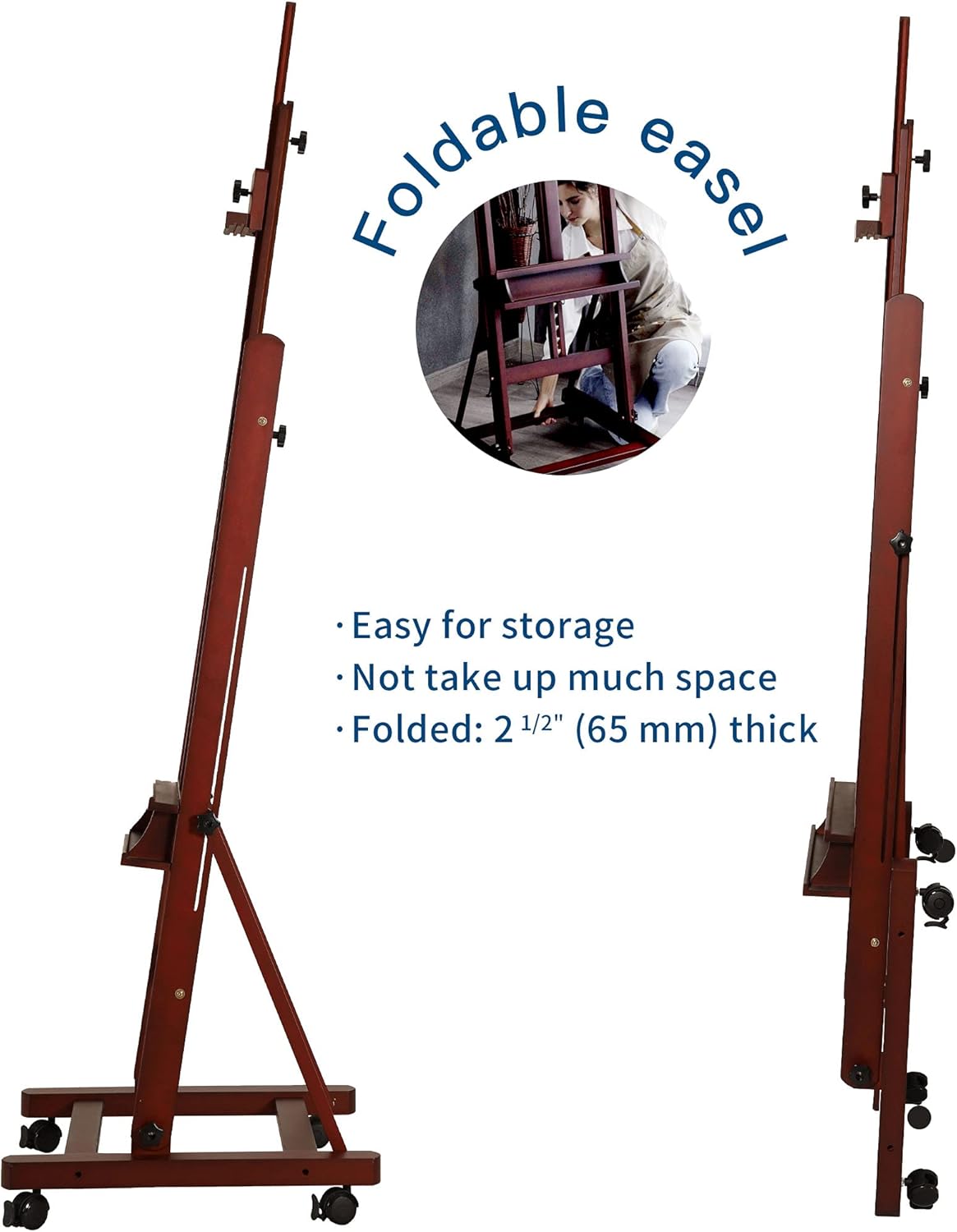 VISWIN Adjustable Foldable H-Frame Easel with 4 Wheels