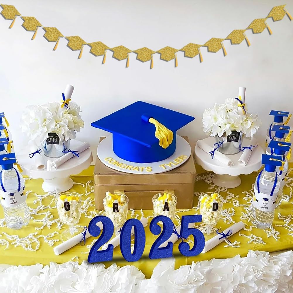 2025 Graduation Cap with Tassel Banners for Party Decor