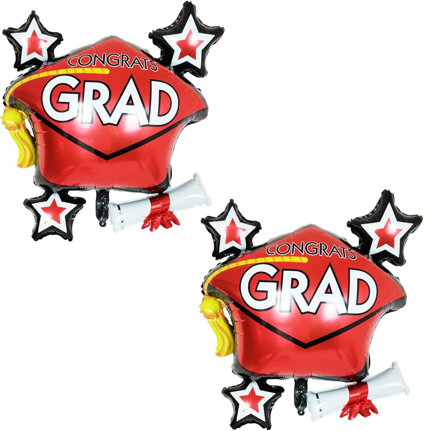 Soochat Graduation Cap Balloons 2Pcs Red