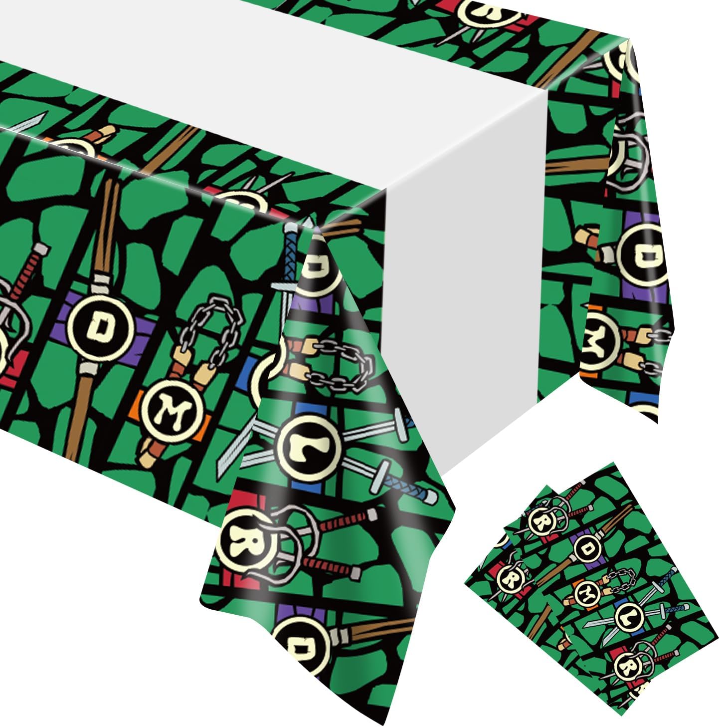 2Pcs Ninja Tablecloth Disposable Tablecover for Birthday Party and Baby Shower