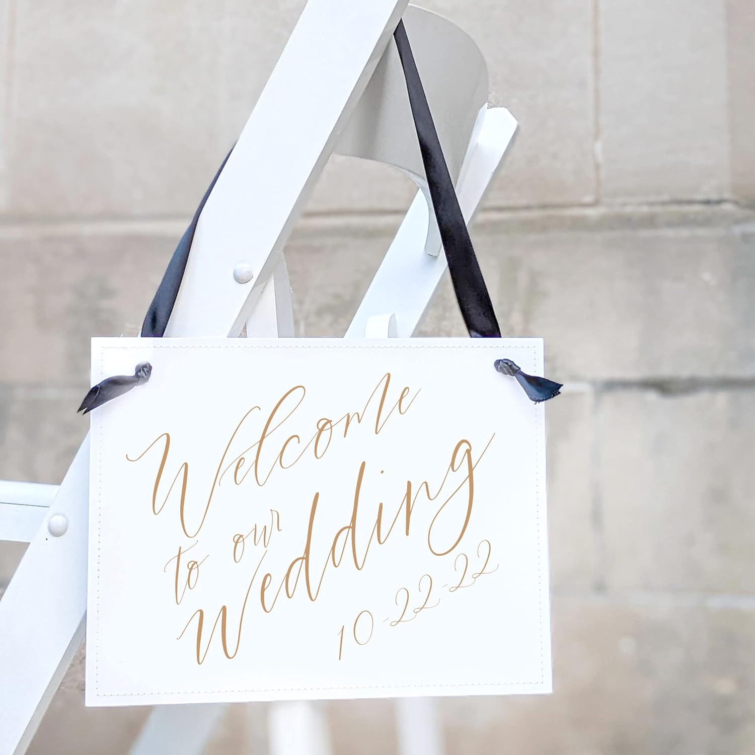 Custom Wedding Sign 11x85 in with Paper Ribbon Font Choice