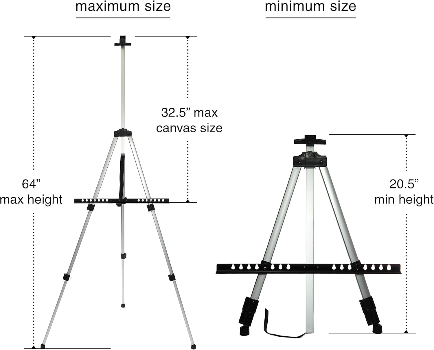 VViViD Aluminum Adjustable Light Weight Portable Display Easel 66 Inch