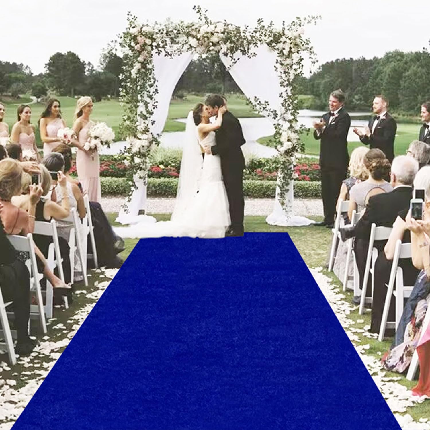 MODFUNS Royal Blue Velvet Aisle Runner 5x20FT Wedding Carpet
