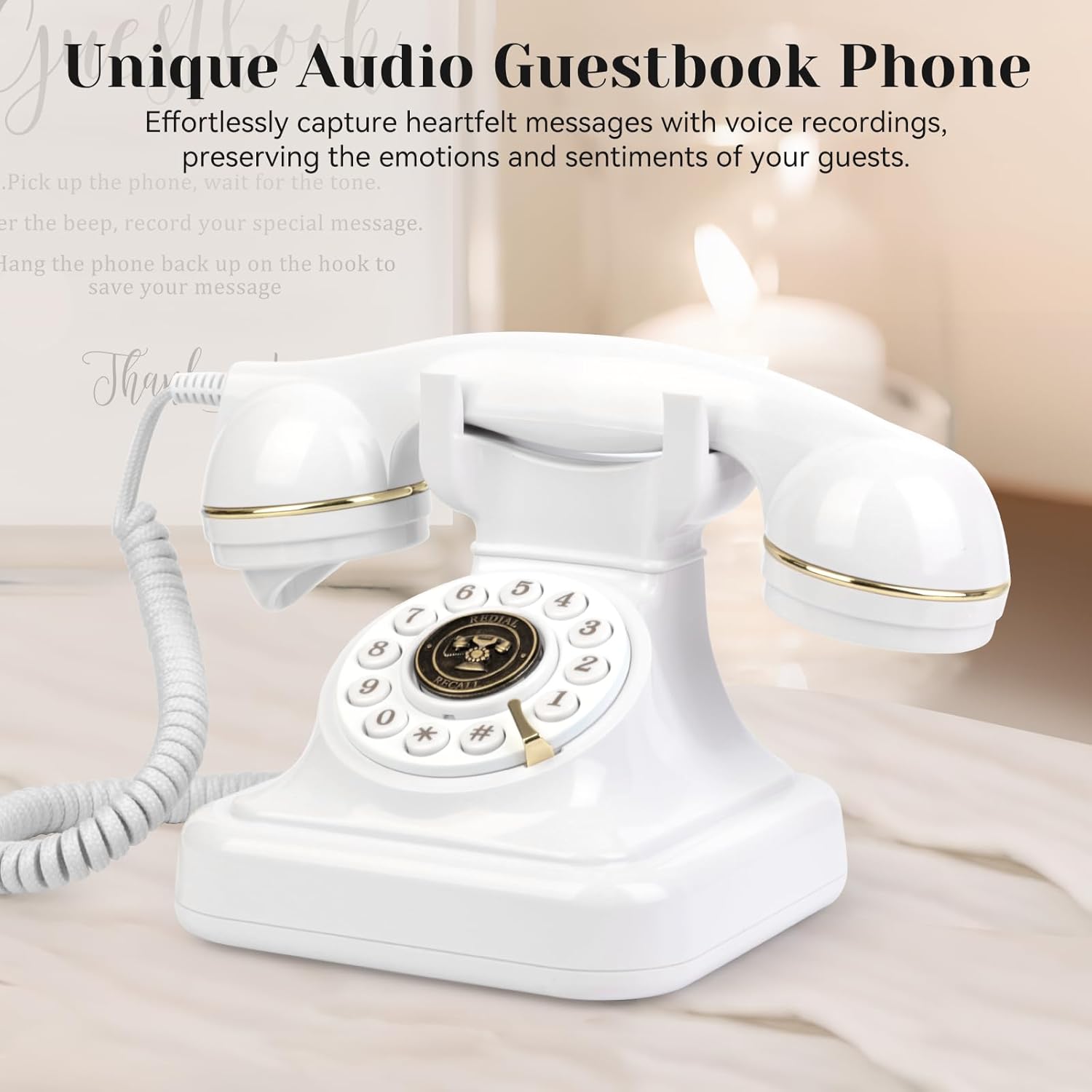 Sangyn Audio Guest Book Phone White