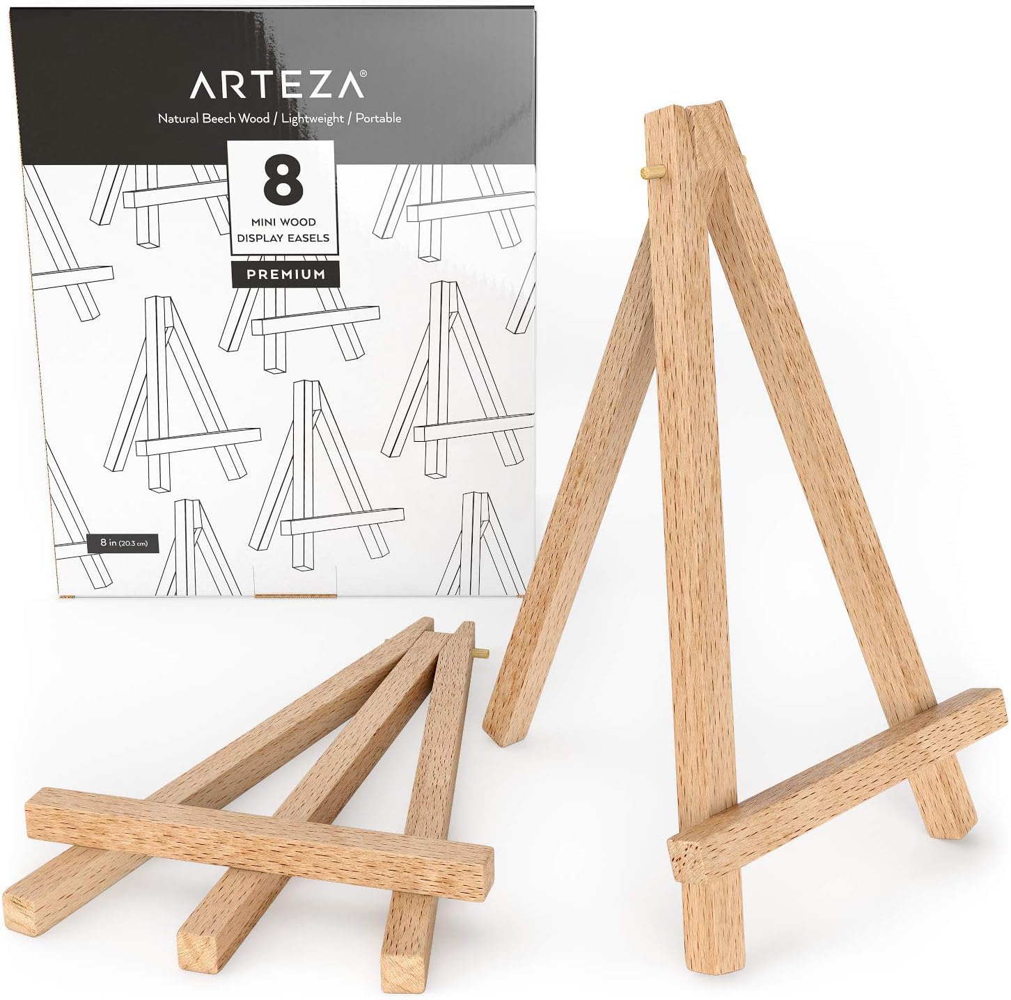 ARTEZA Mini Wooden Easel Pack of 8 8 Inches