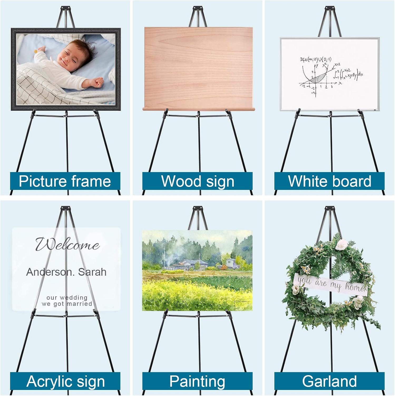 PUJIANG 63 Inch Adjustable Aluminum Easel Stand