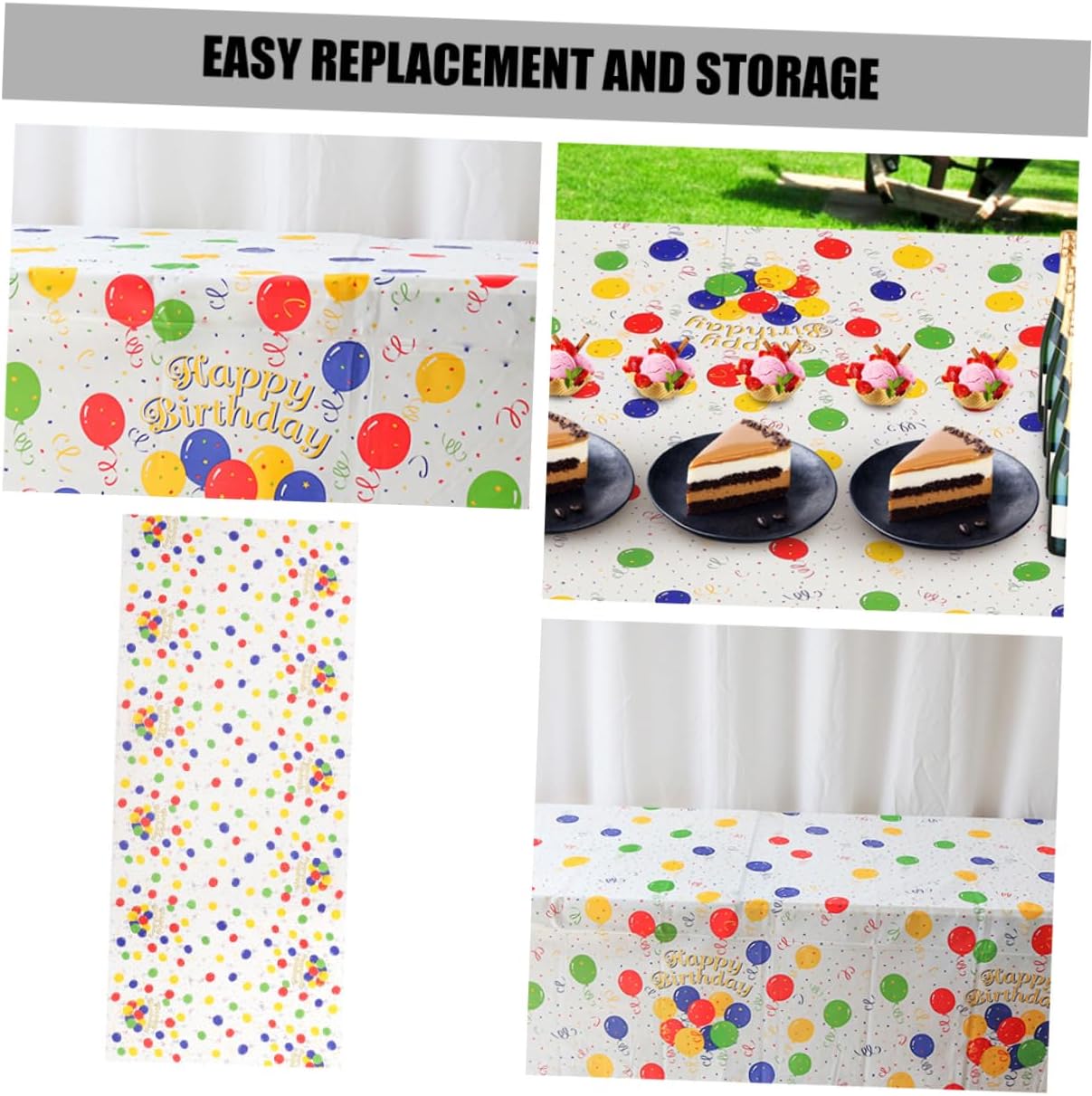 PRETYZOOM 2pcs Balloon Pattern Tablecloth for Birthday Parties