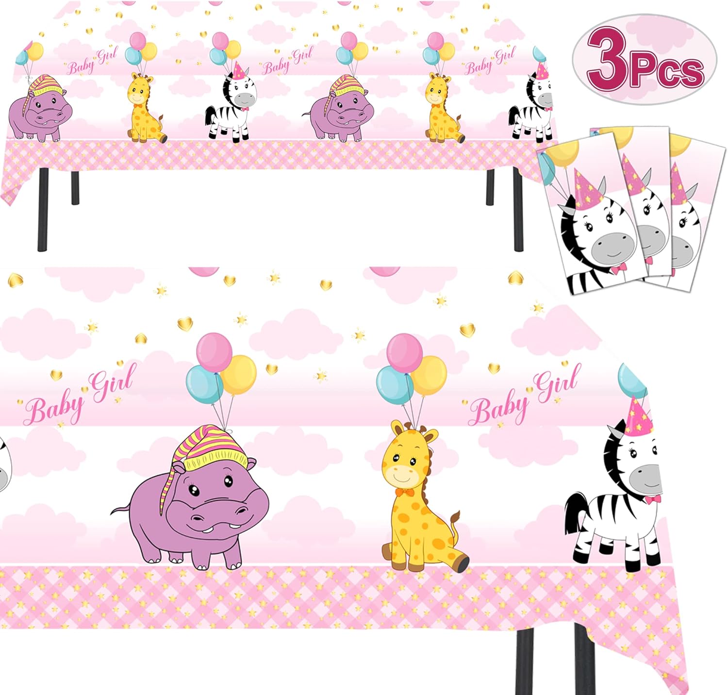 AnapoliZ Baby Girl Tablecloth Set 3 Pcs 54x102