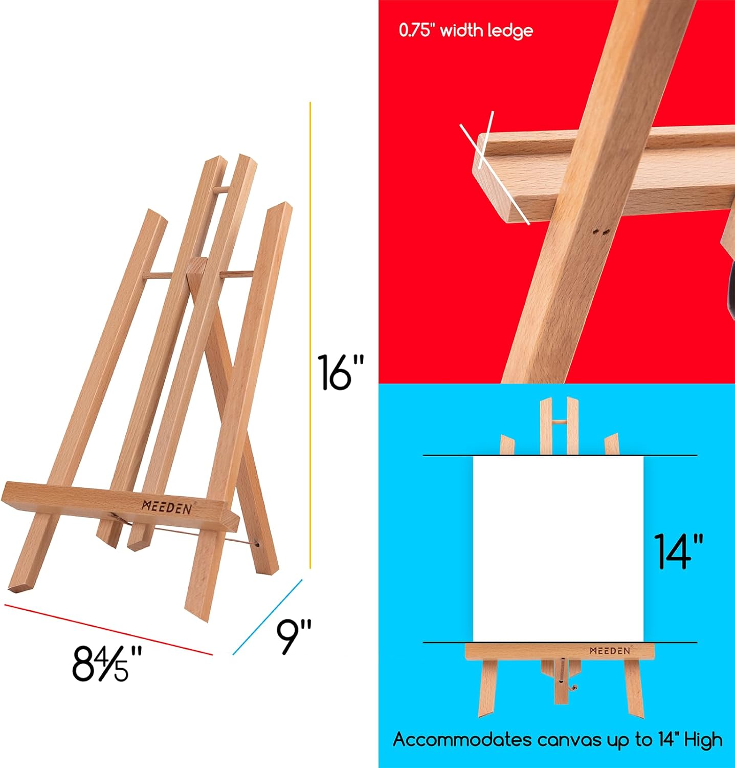 MEEDEN 16 Inch Tabletop Easel 12 Pack