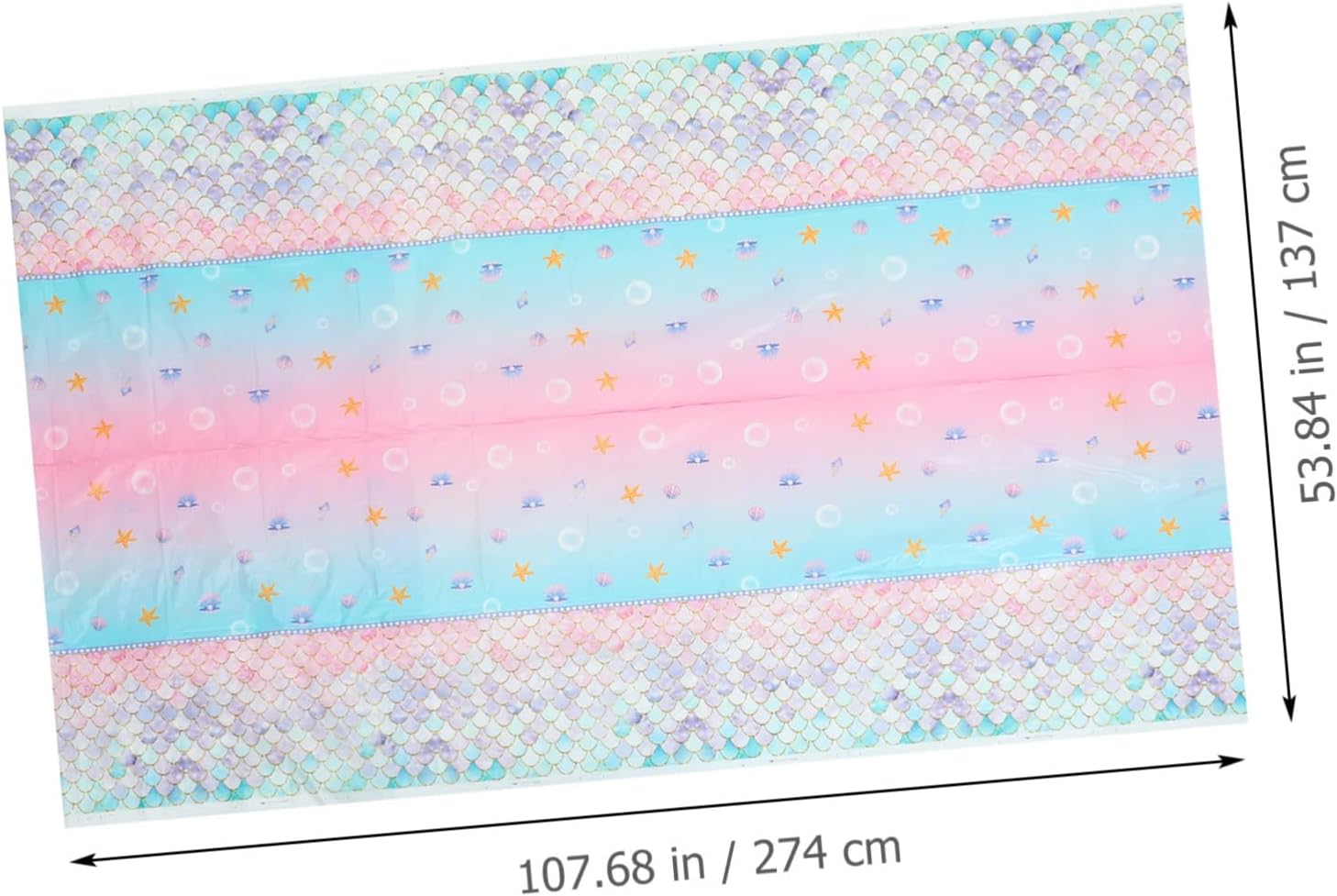 Mermaid Table Cloth for Birthday Party Sea Theme Decor