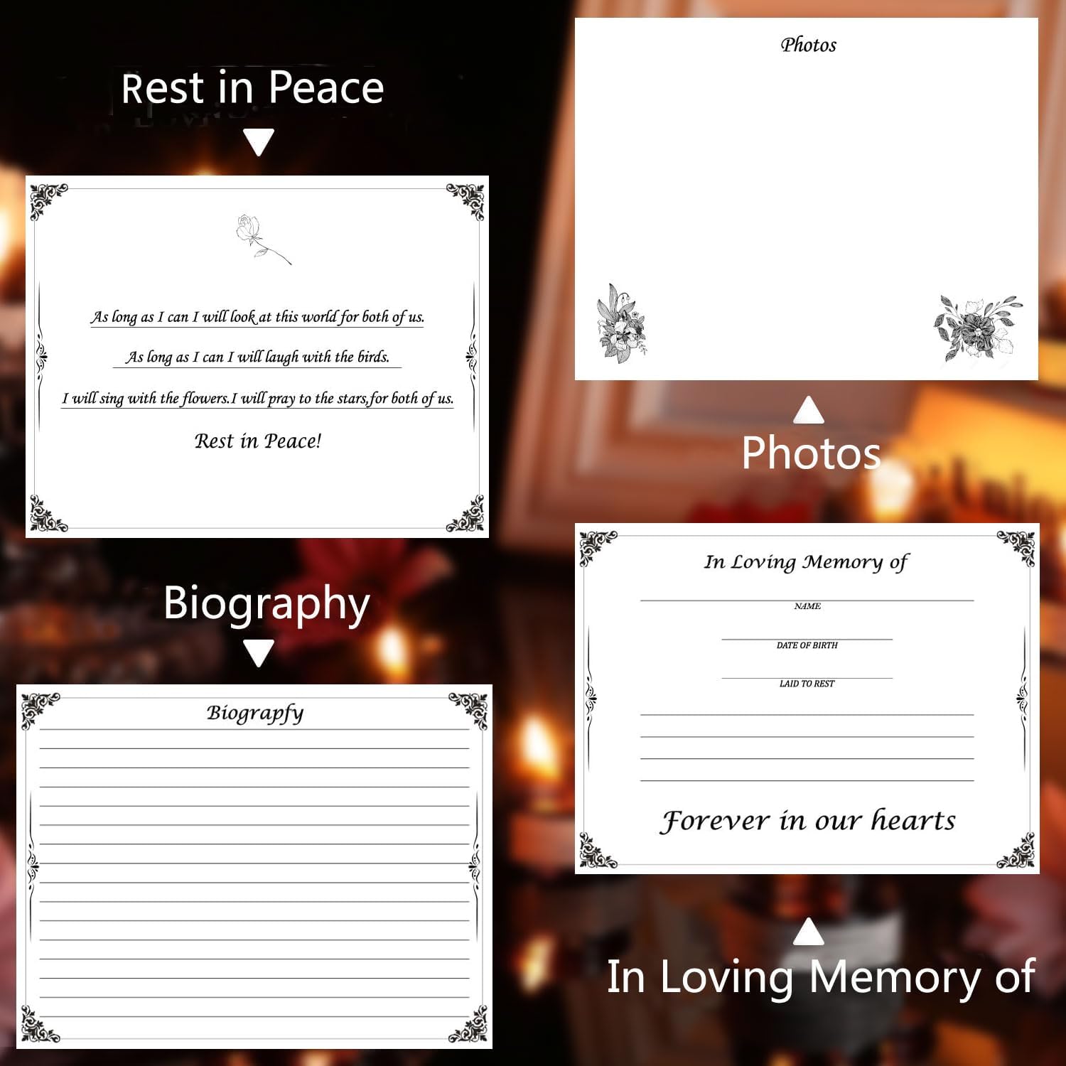 C2U Celebration of Life Guest Book with Memory Table Sign and Pen