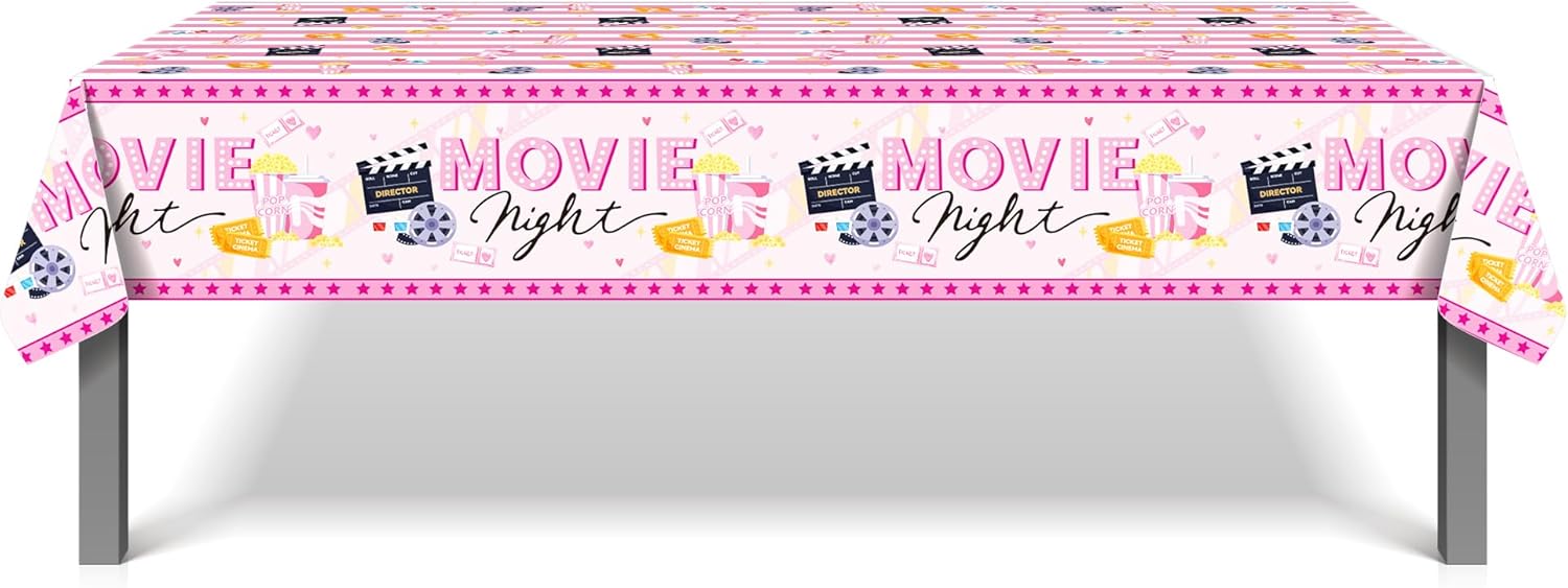 CC HOME Pink Popcorn Party Tablecloth 54x87 Inch