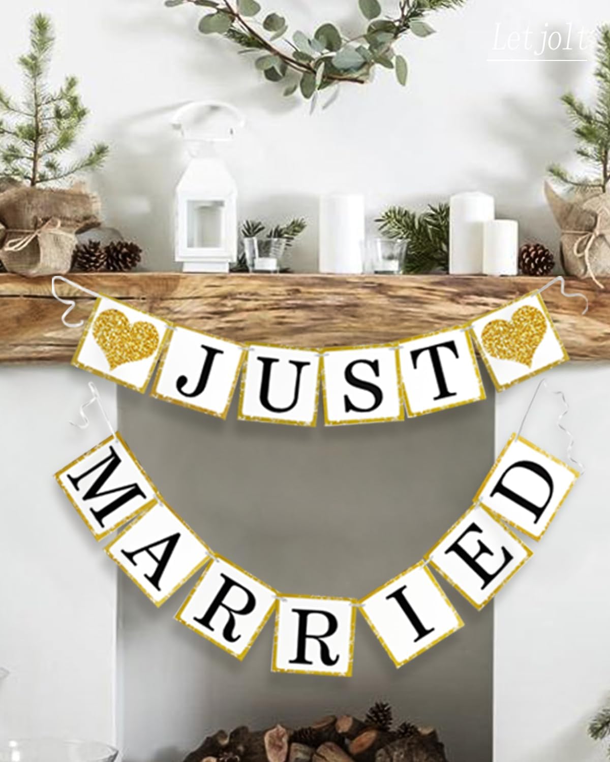 Just Married Wedding Banner Garland 6Ft Decorations