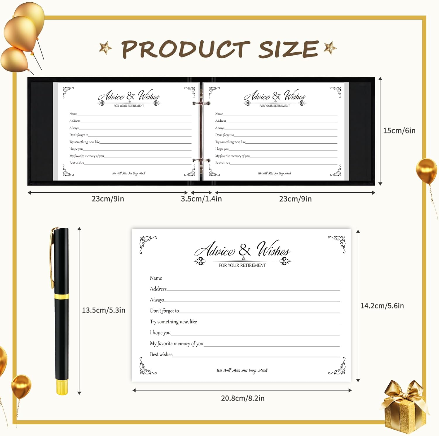 Retirement Guest Book with Signature Pen Set