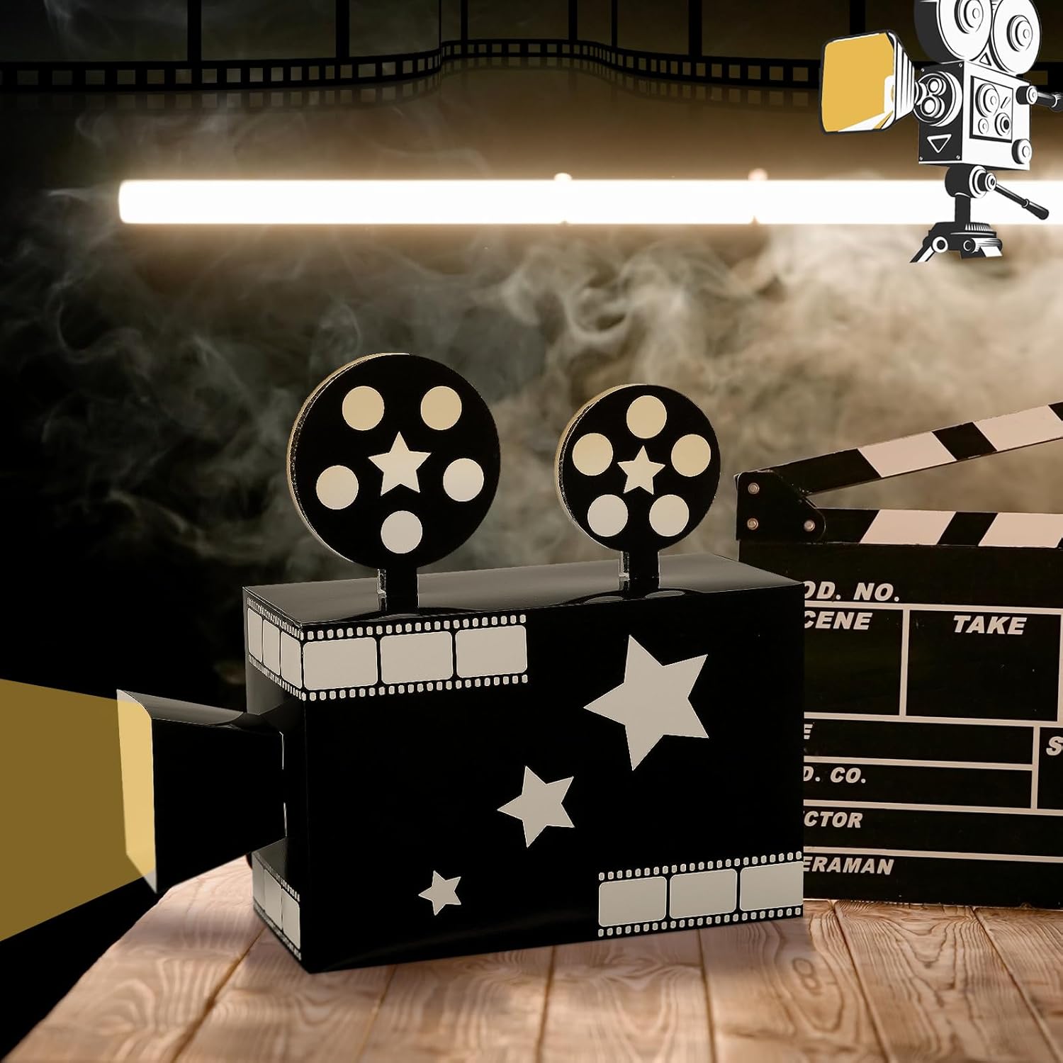 4 Pcs Movie Night Party Decorations Red Carpet Centerpieces