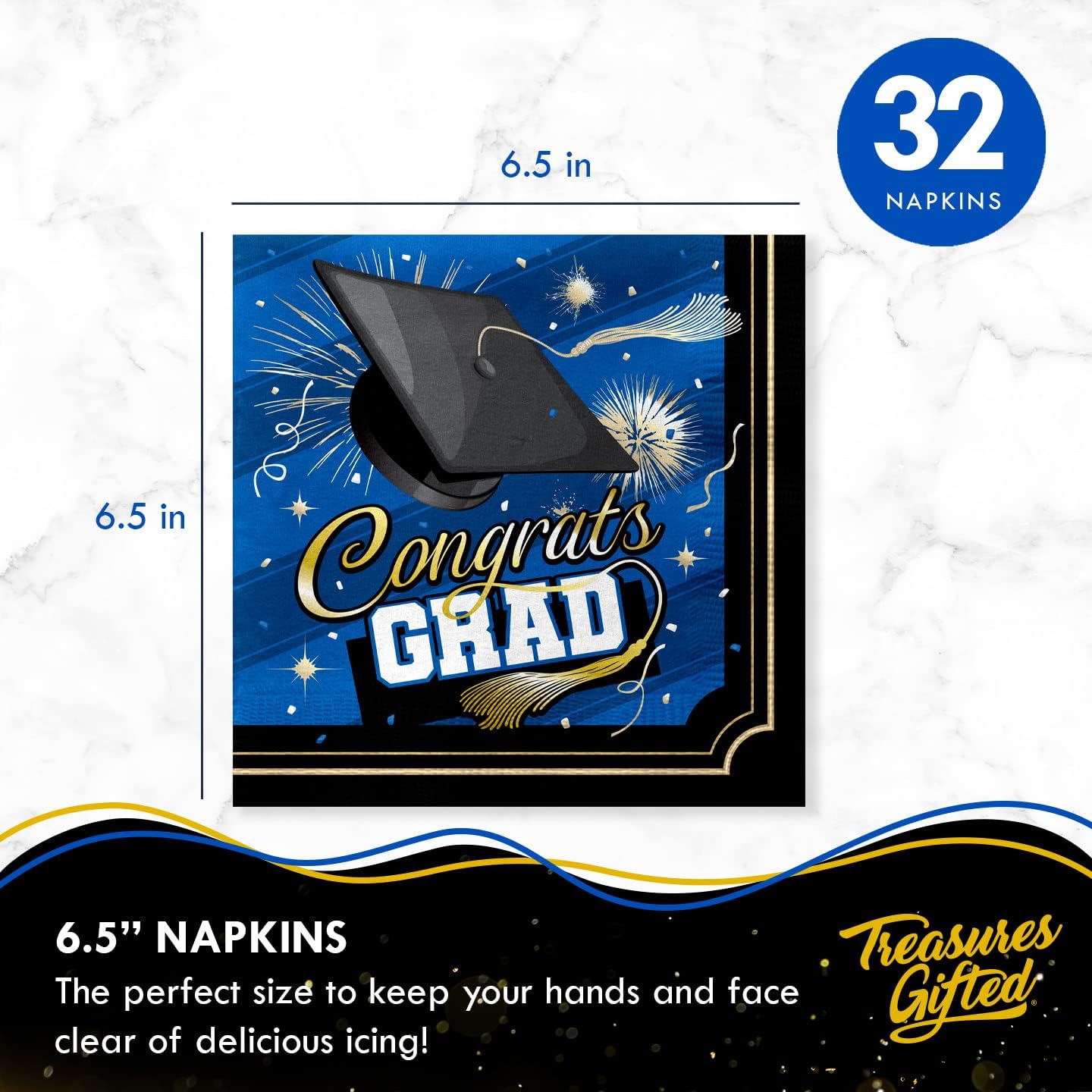 Treasures Gifted Blue 2025 Graduation Decorations Set